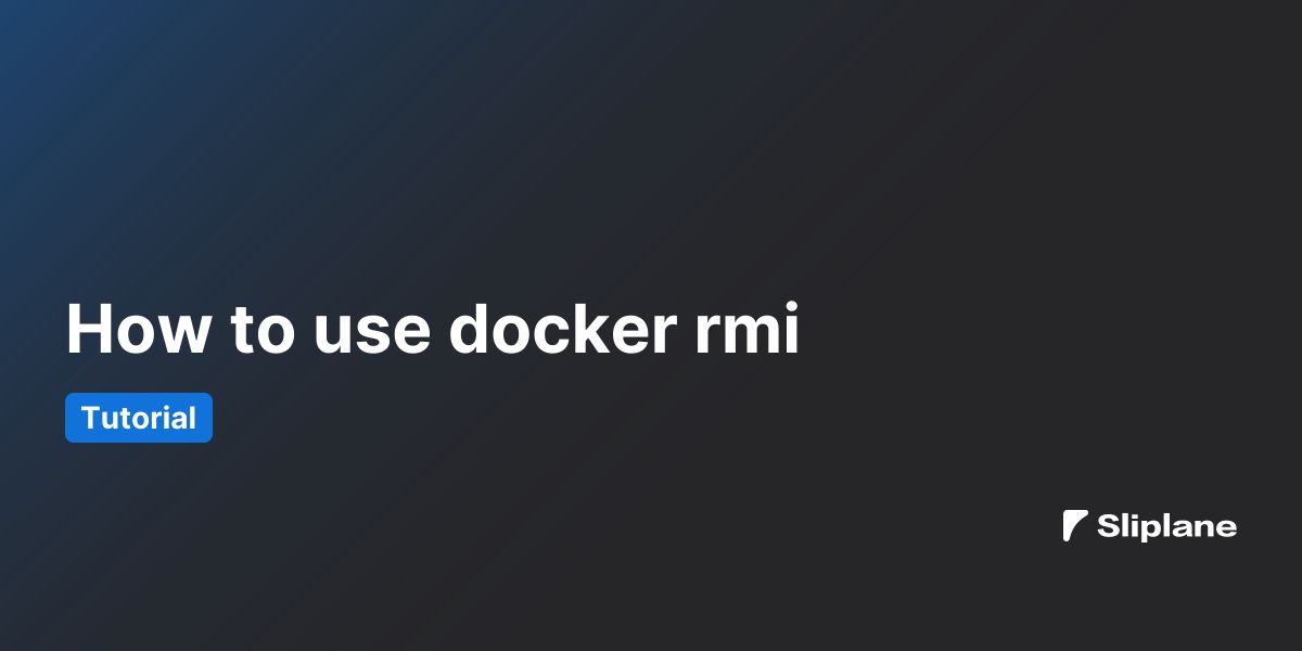 How to use docker rmi