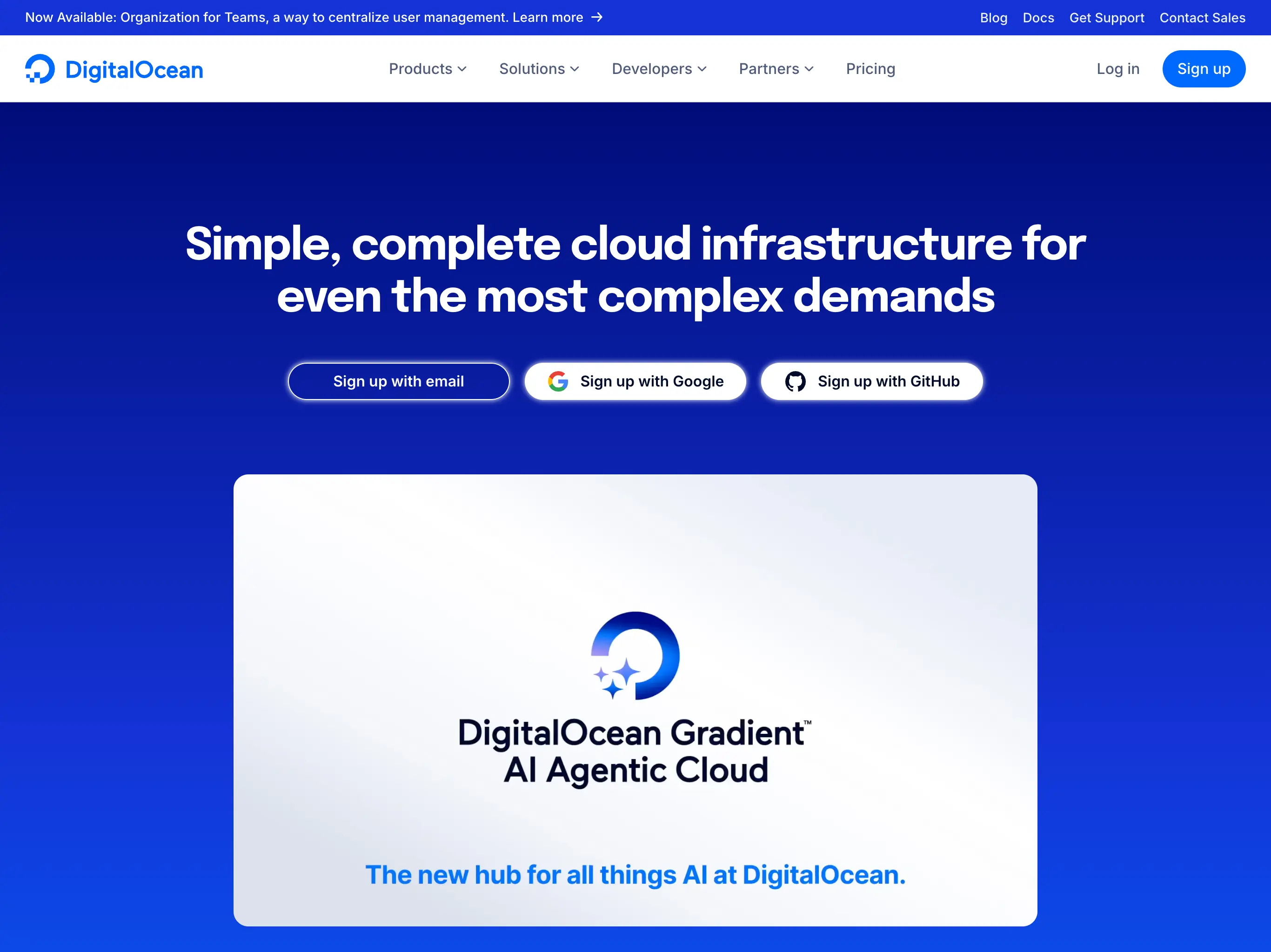 DigitalOcean Homepage